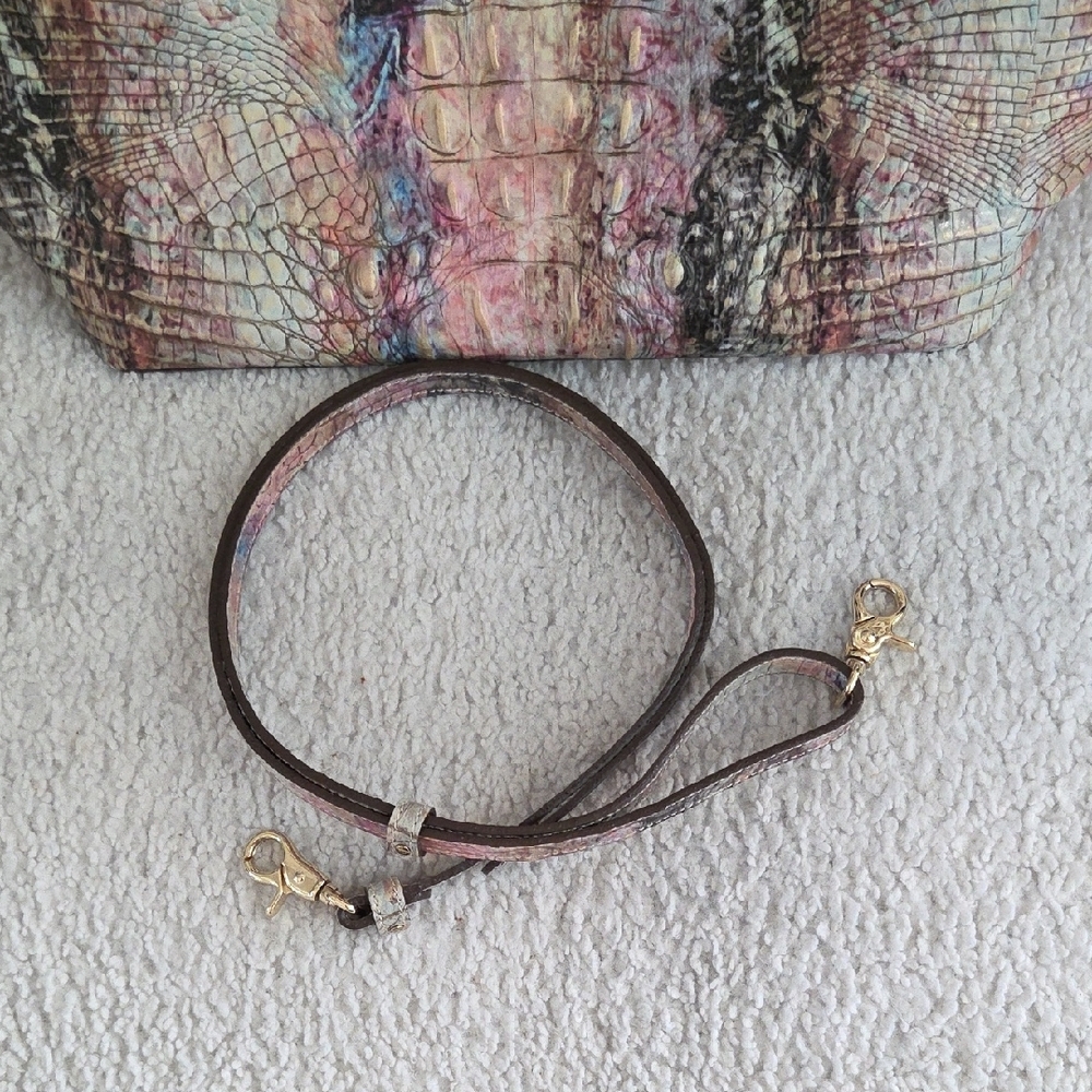 Brahmin Multicolor Learher Croc-Embossed Satchel - Picture 8 of 8